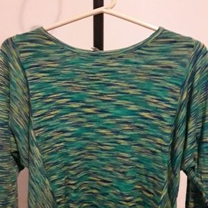 MADISON WOMEN'S BLUE AND GREEN SWEATER. SIZE SMALL